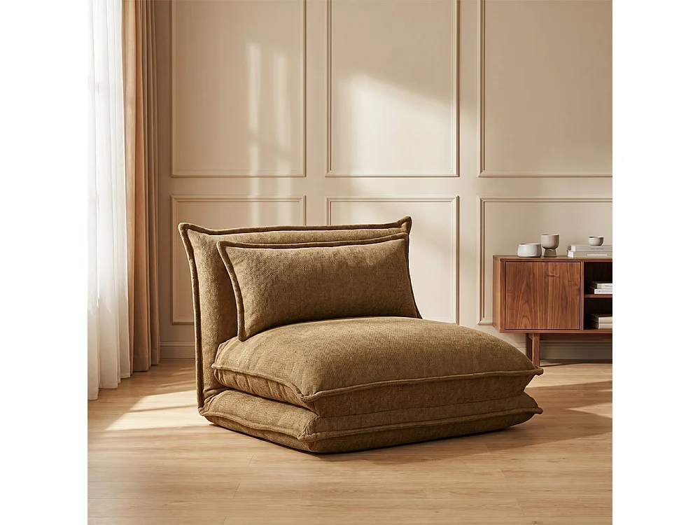 Nala - Chauffeuse convertible 1 place en tissu - Bronze