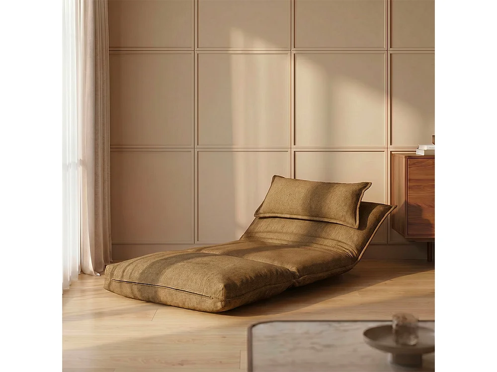 Nala - Chauffeuse convertible 1 place en tissu - Bronze