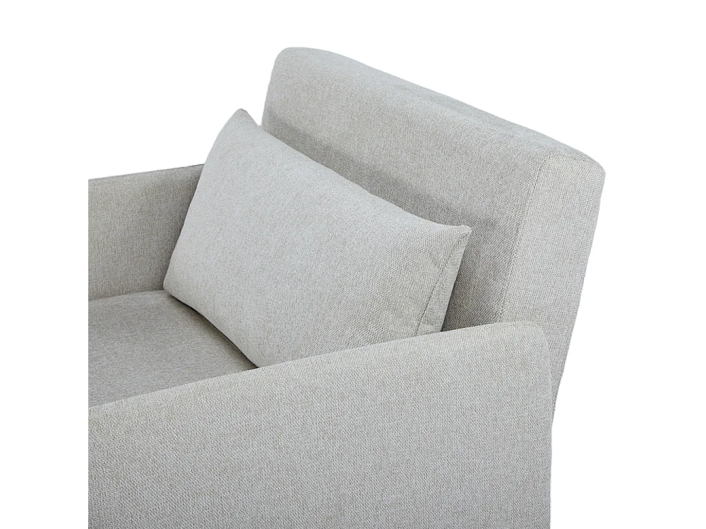 Belushi - Fauteuil convertible en tissu pieds bois clair - Beige