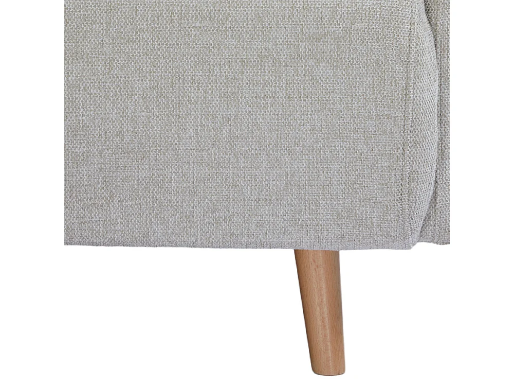 Belushi - Fauteuil convertible en tissu pieds bois clair - Beige