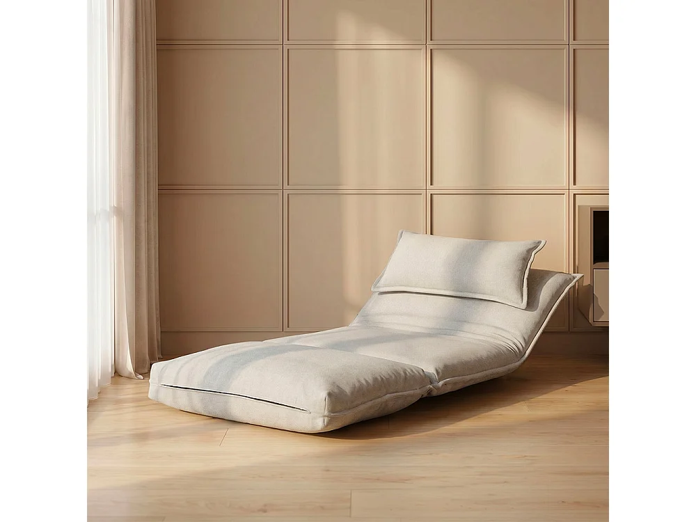 Nala - Chauffeuse convertible 1 place en tissu - Beige