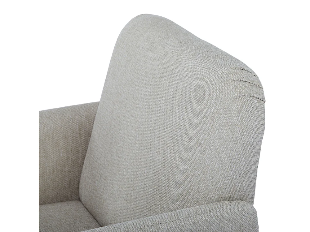 Brooks - Fauteuil rétro en tissu pieds bois clair - Beige