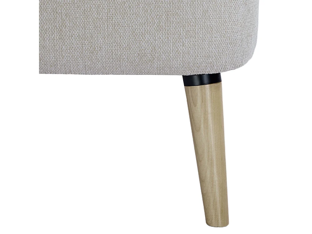 Brooks - Fauteuil rétro en tissu pieds bois clair - Beige