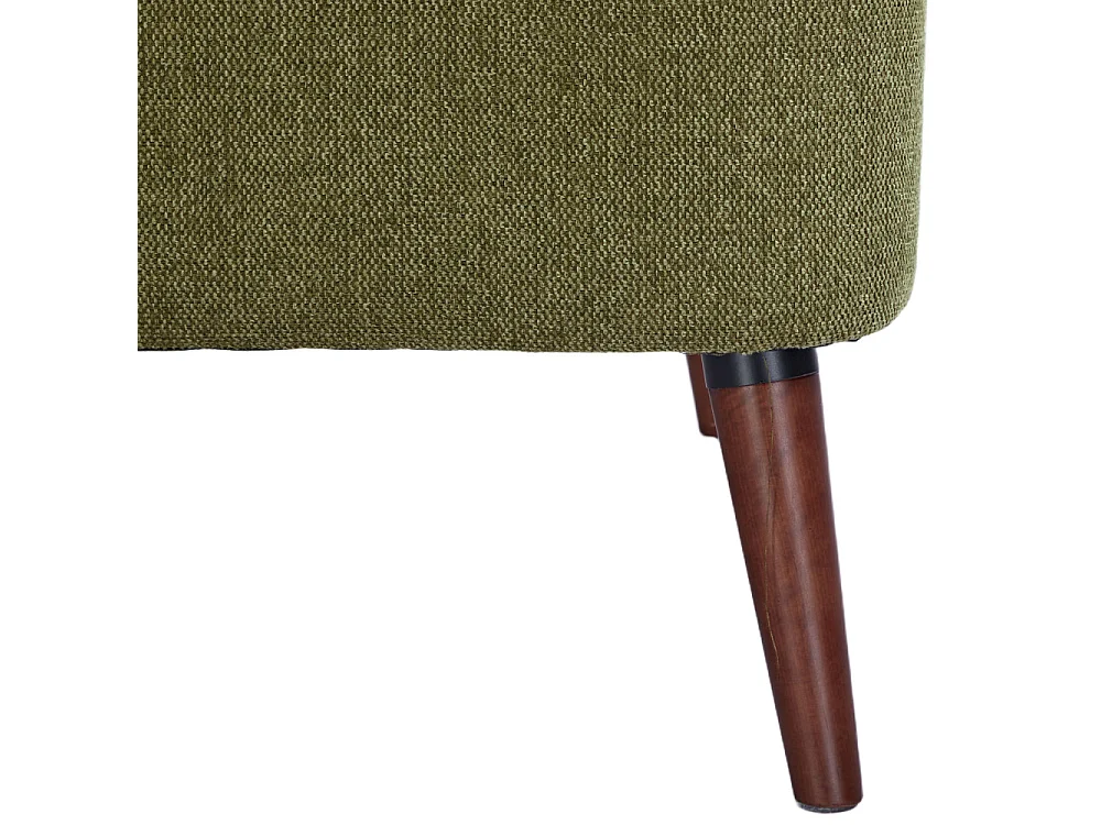 Brooks - Fauteuil rétro en tissu pieds bois foncé - Vert