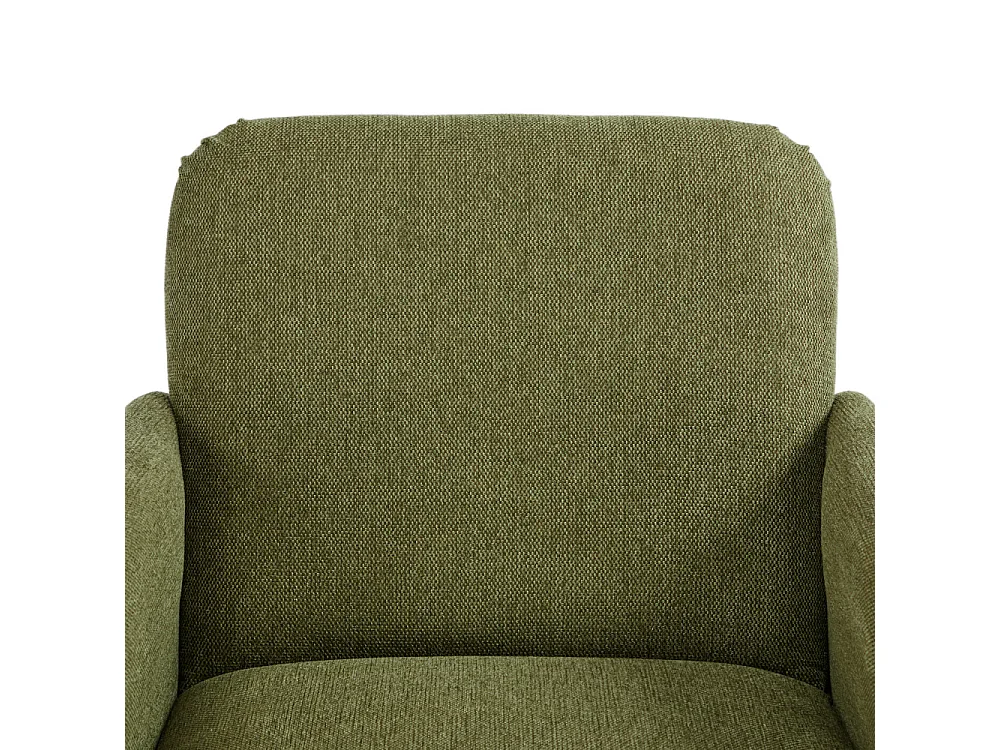 Brooks - Fauteuil rétro en tissu pieds bois foncé - Vert