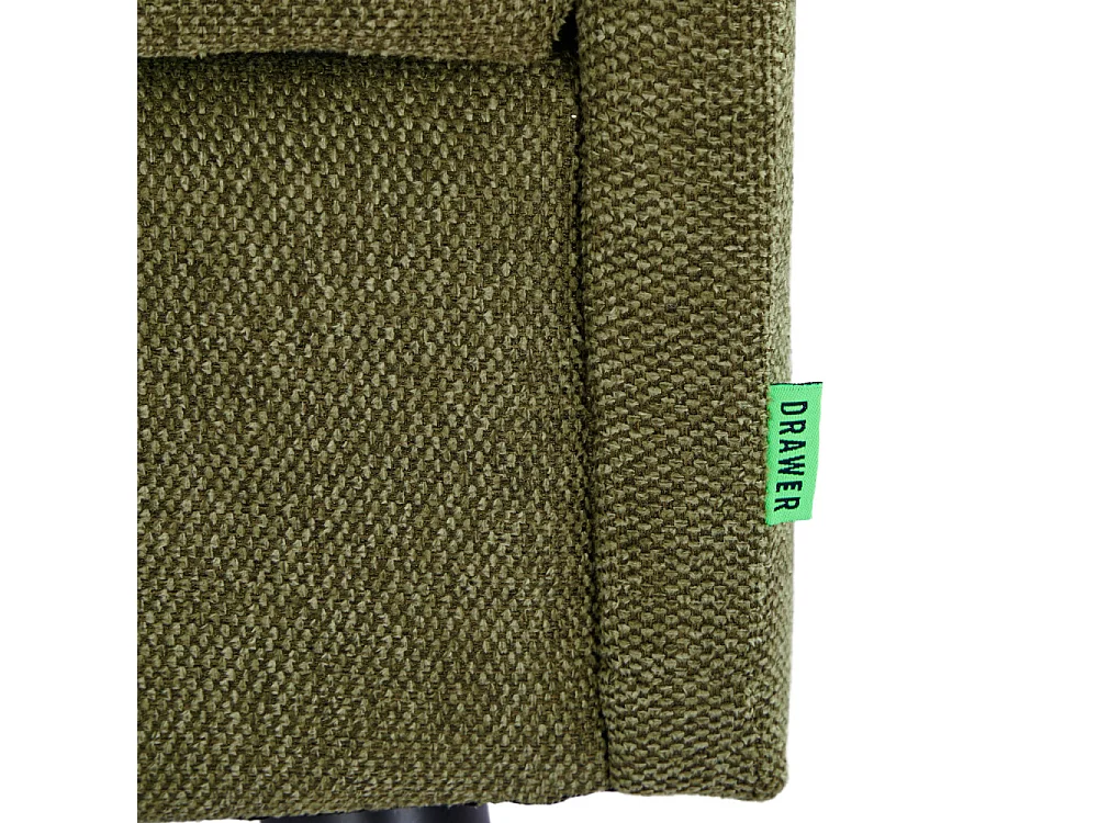 Brooks - Fauteuil rétro en tissu pieds bois foncé - Vert