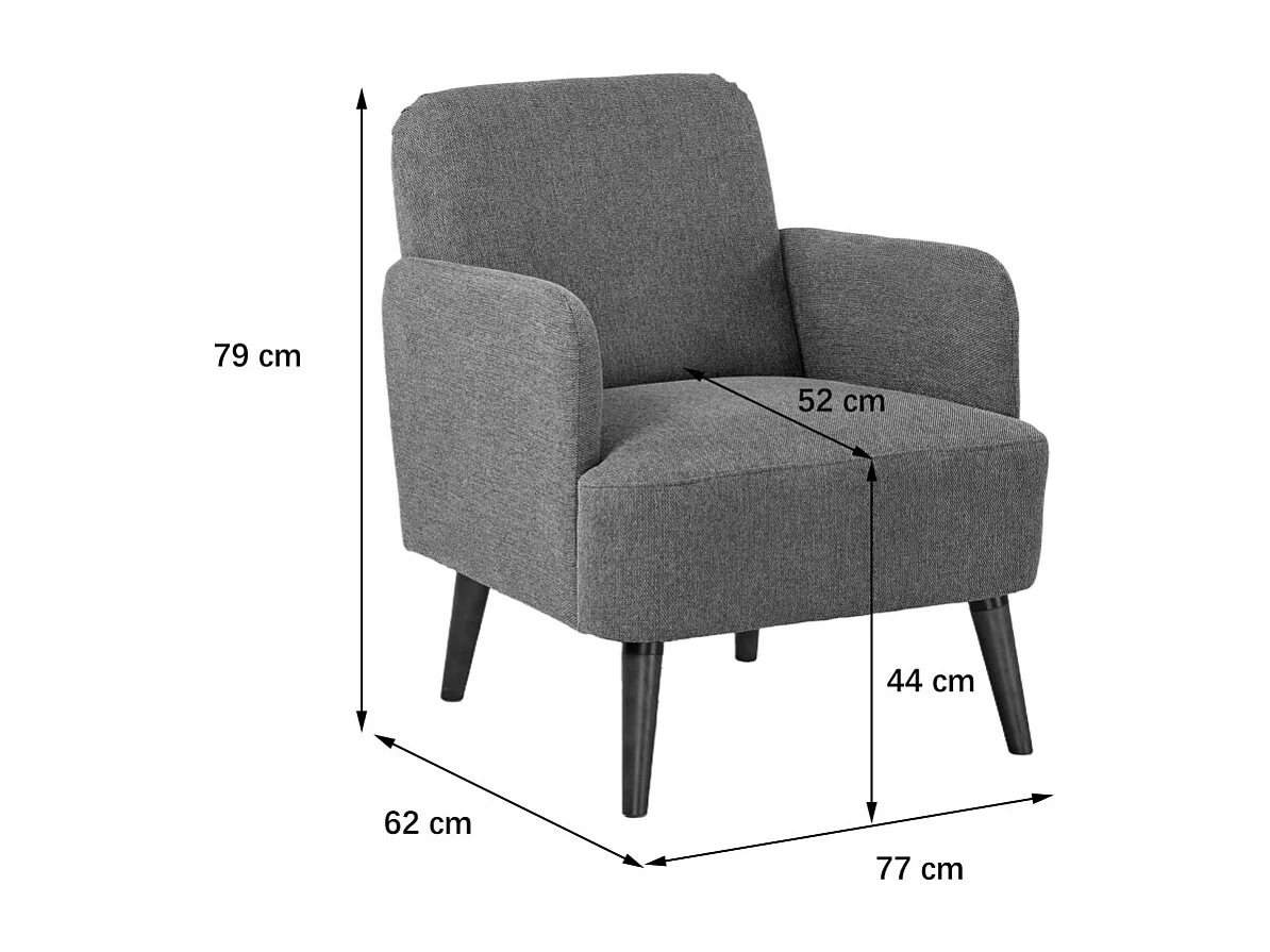 Brooks - Fauteuil rétro en tissu pieds bois foncé - Vert