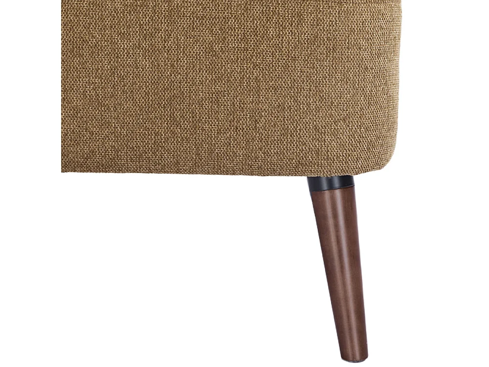 Brooks - Fauteuil rétro en tissu pieds bois foncé - Bronze