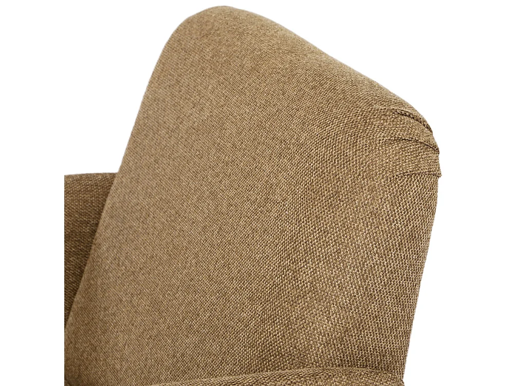 Brooks - Fauteuil rétro en tissu pieds bois foncé - Bronze