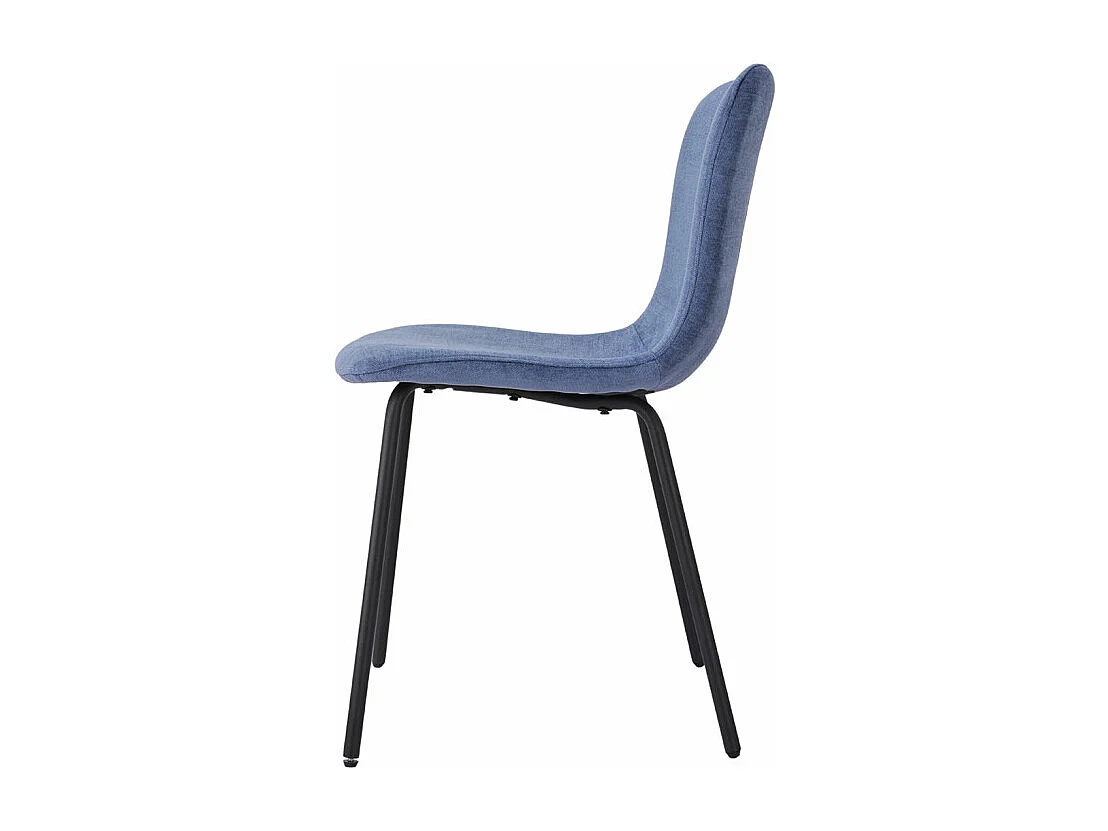 Lot de 4 chaises de repas tissu bleu lavande et pieds métal – ASTRID