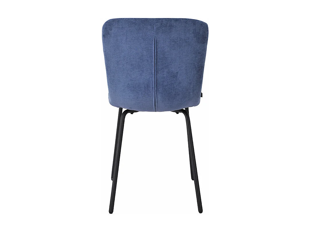 Lot de 4 chaises de repas tissu bleu lavande et pieds métal – ASTRID