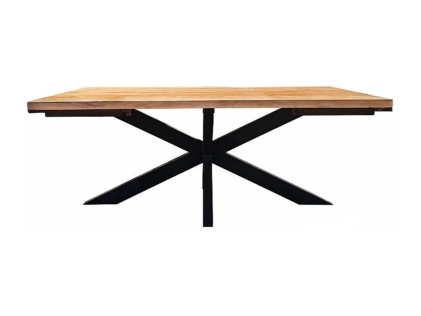 Table à manger extensible 160/260 teck recyclé pieds métal – ORLANDO