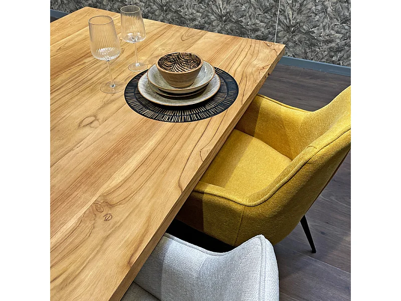 Table à manger extensible 160/260 teck recyclé pieds métal – ORLANDO