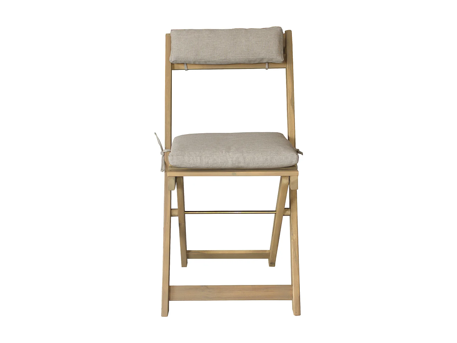 Ensemble table et chaises 2 places en acacia et coussins sable BENAGIL - HAPPY GARDEN