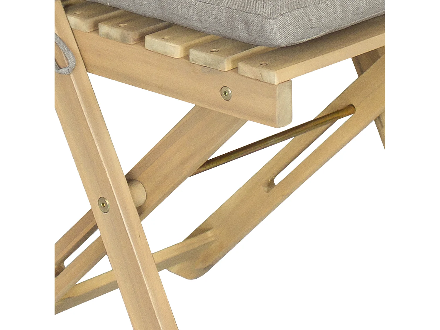 Ensemble table et chaises 2 places en acacia et coussins sable BENAGIL - HAPPY GARDEN