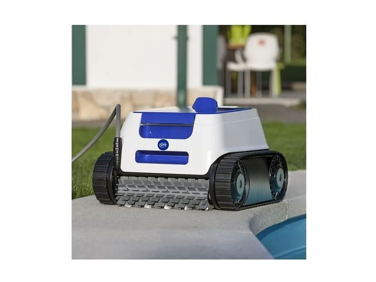 Robot de piscine automatique GRE ER 230 pour fond, parois et ligne d'eau, blanc