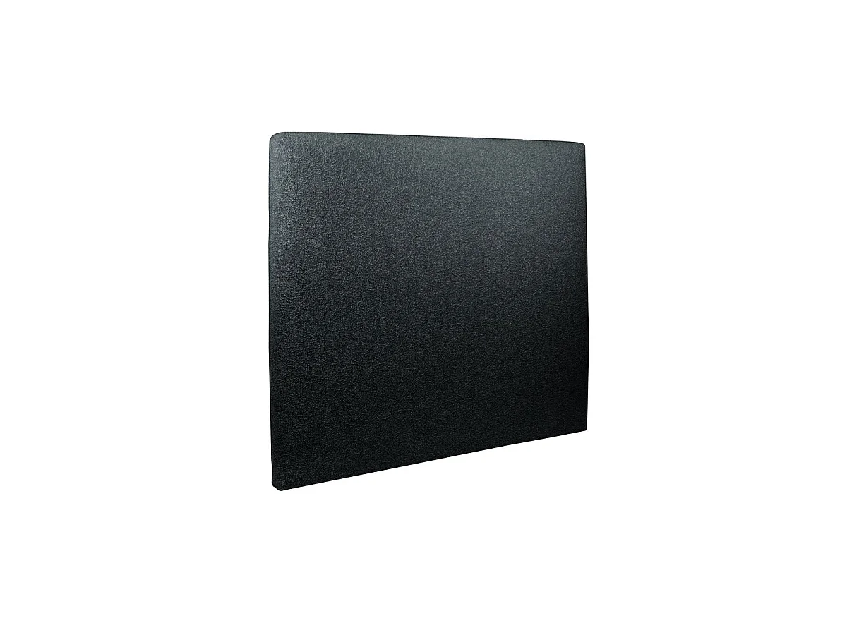 Lit 135x190cm avec tête de lit tapissier bouclette et sommier kit Noir - Hauteur totale : 29cm