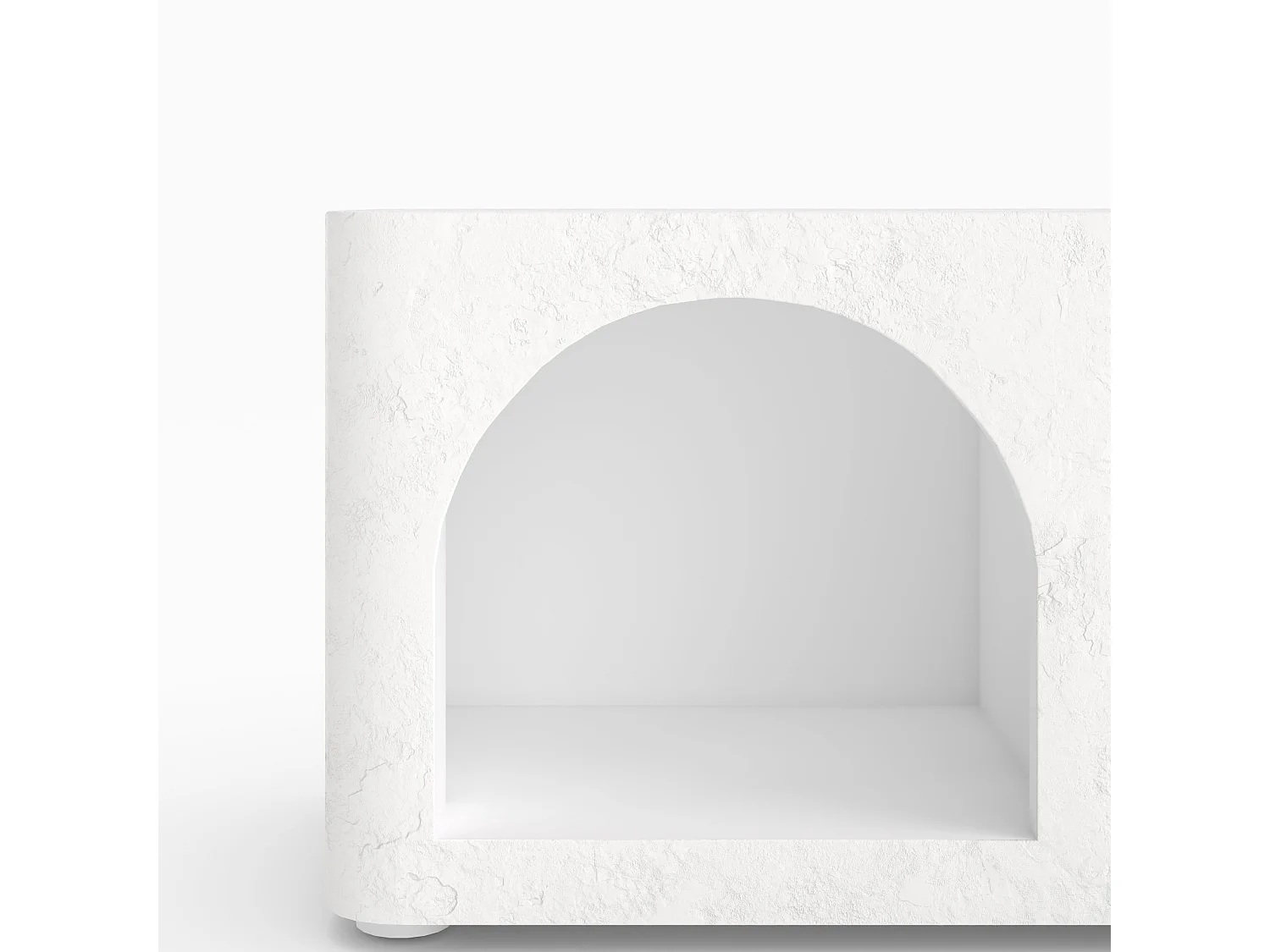Meuble TV en plâtre blanc cassé 140 cm - Fira