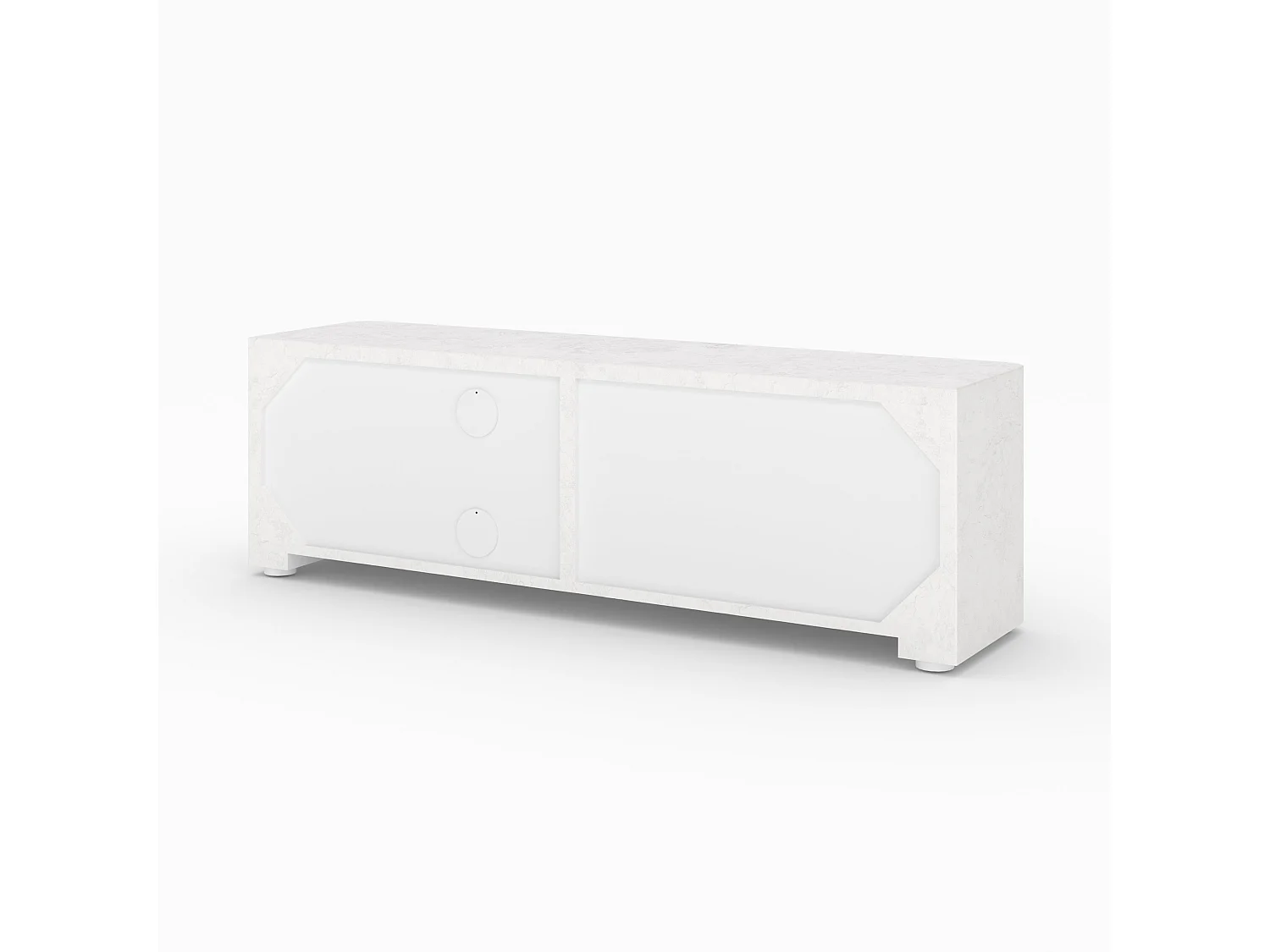 Meuble TV en plâtre blanc cassé 140 cm - Fira
