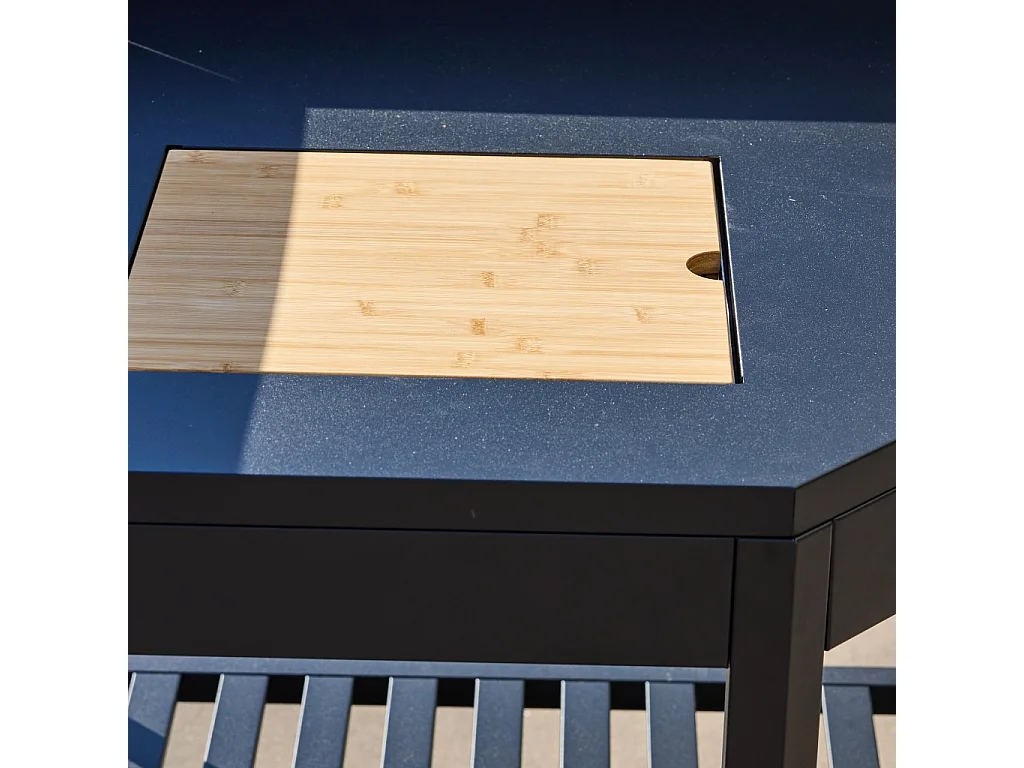 Cucina da esterno modulare in acciaio con accessori, 80cm, nero