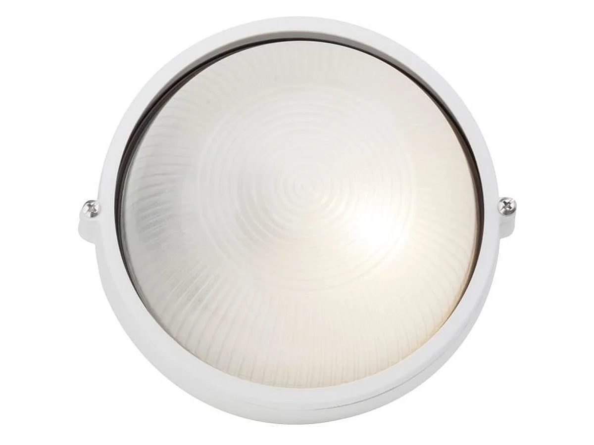 Buitenwandlamp BRILLIANT Silvester wit van metaal en glas, E27 max 60W, IP44, klassiek design