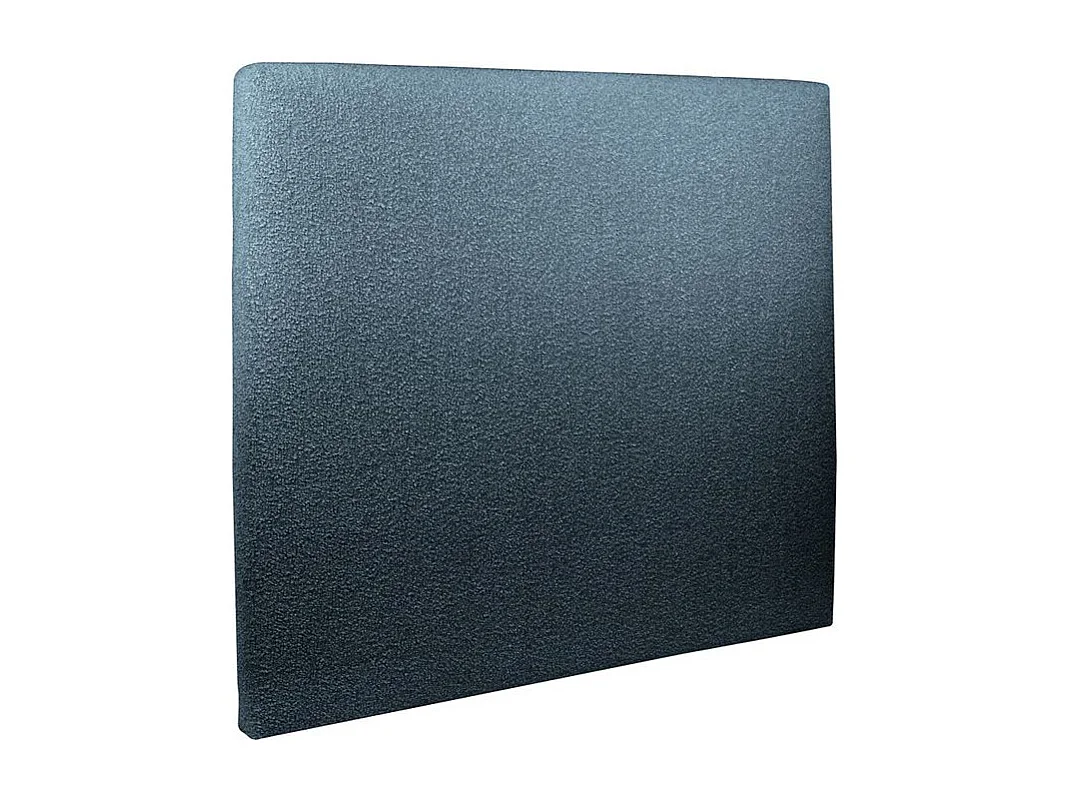 Lit 150x200cm avec tête de lit tapissier bouclette et sommier kit Bleu - Hauteur totale : 29cm