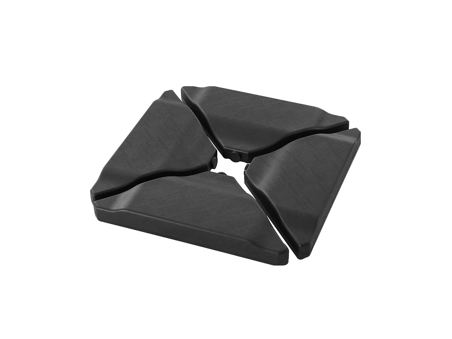 Parasol déporté rectangulaire 3x4m. mât effet bois beige + Base 50 - Etretat/Baso