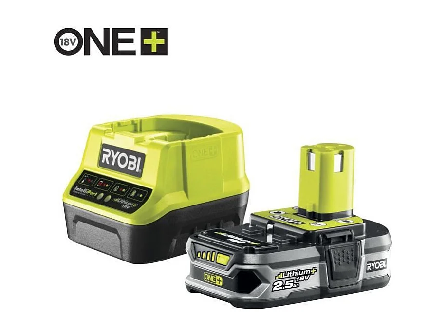 Hybrydowa podkaszarka Ryobi 18V ONE+ Ø 25-30 cm z akumulatorem 2,5 Ah, szybka ładowarka i teleskopową rurą