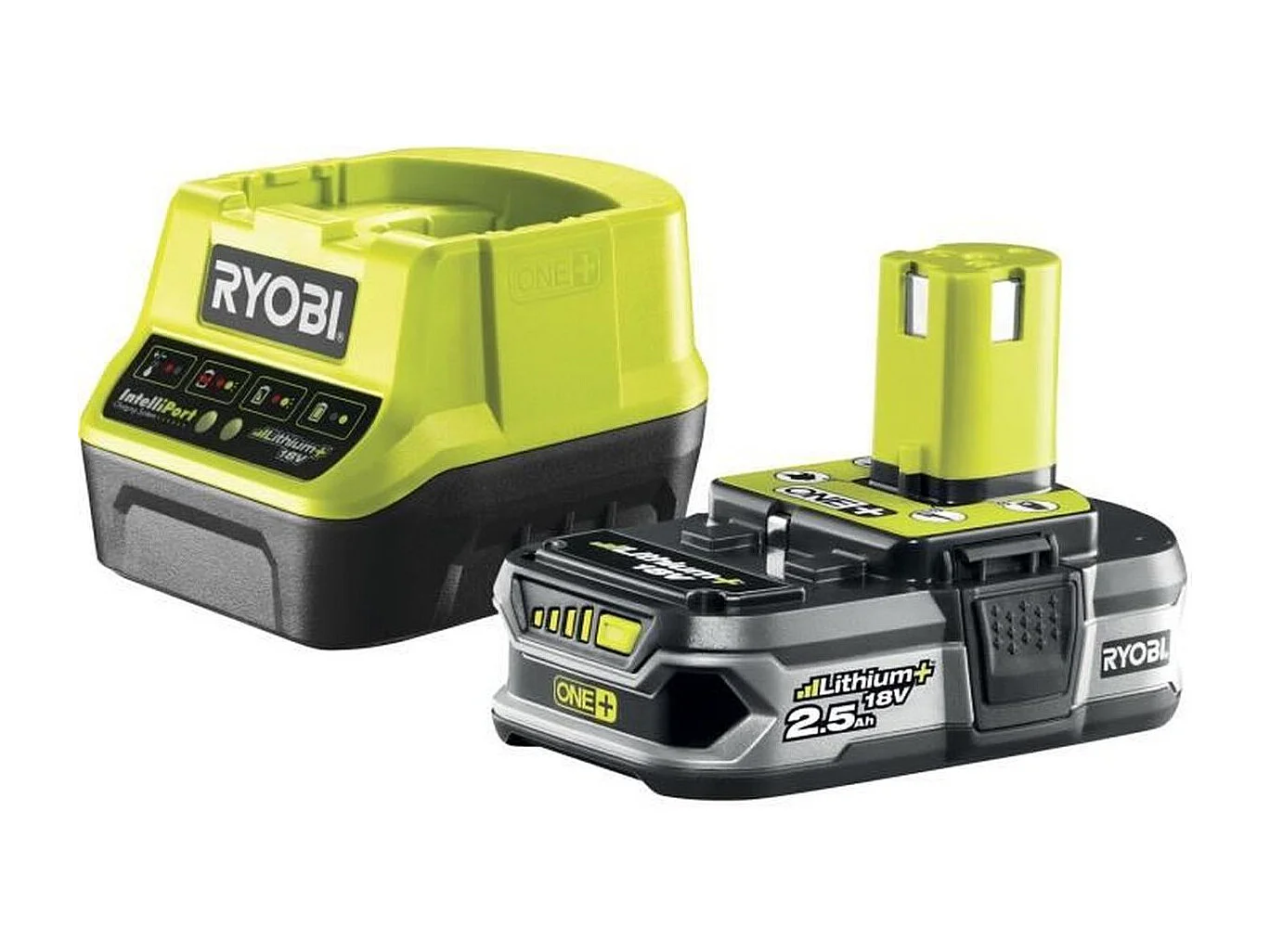 Hybrydowa podkaszarka Ryobi 18V ONE+ Ø 25-30 cm z akumulatorem 2,5 Ah, szybka ładowarka i teleskopową rurą