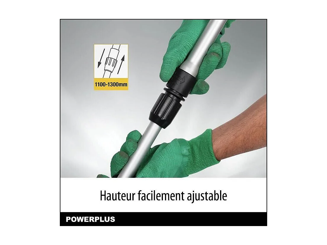 Coupe-bordures électrique POWERPLUS POWXG30033 500 W, tête pivotante, manche télescopique jaune et noir