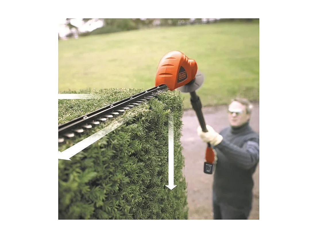 BLACK+DECKER Taille-Haie Longue Portée 43 cm 18V 2 Ah GTC1843L20-QW - Lames Affutées Au Diamant