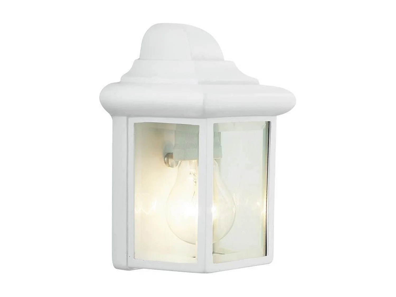 Buitenwandlamp BRILLIANT NISSIE wit metaal en glas E27 40W IP44, tijdloze klassieke stijl