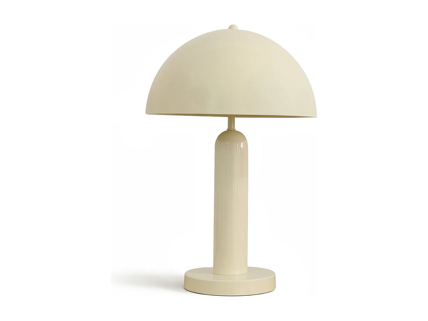 Now's Home - Lampe à Poser En Métal Crème  Brillant 30x30x46cm Kyra