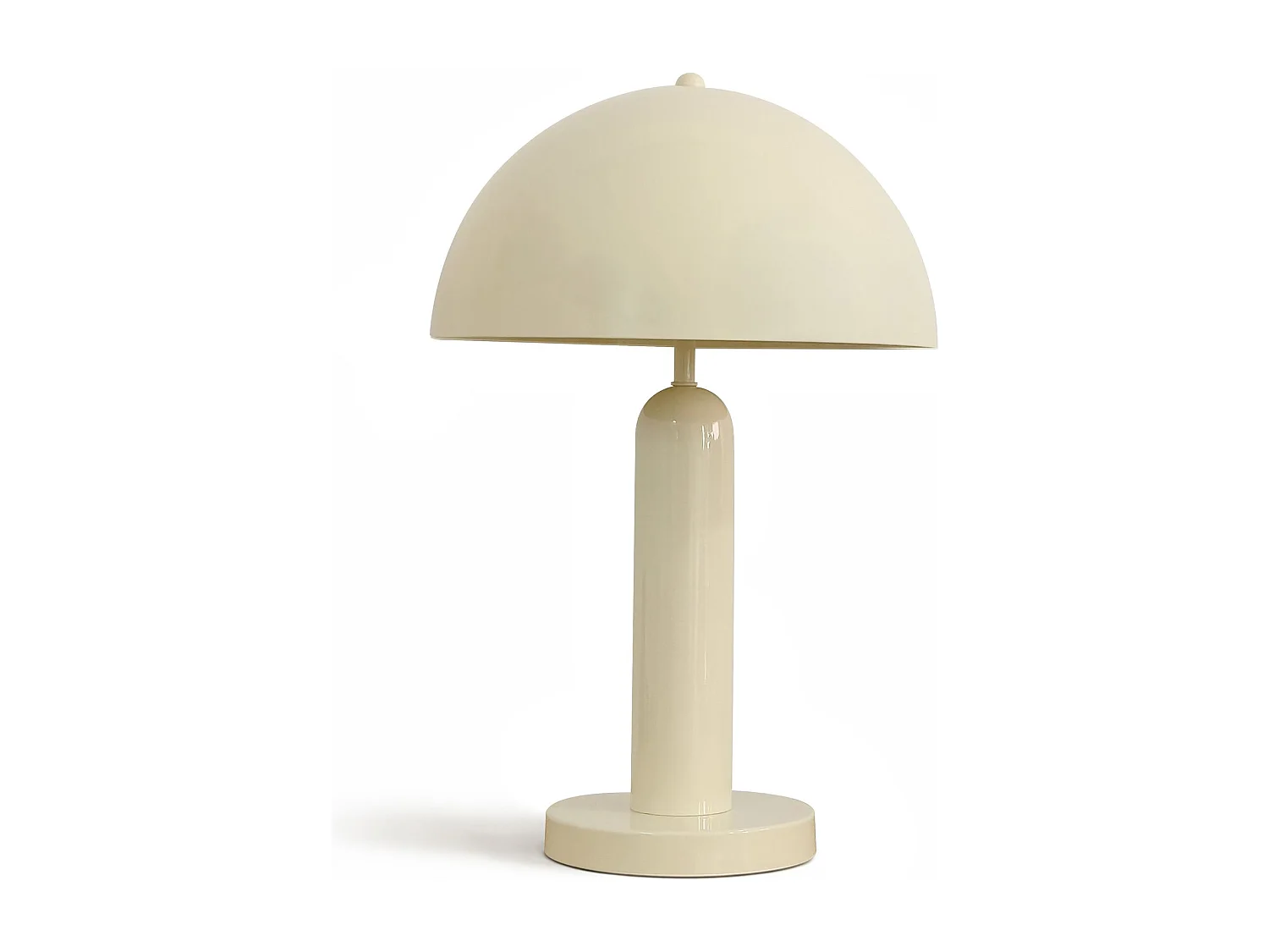 Now's Home - Lampe à Poser En Métal Crème  Brillant 30x30x46cm Kyra