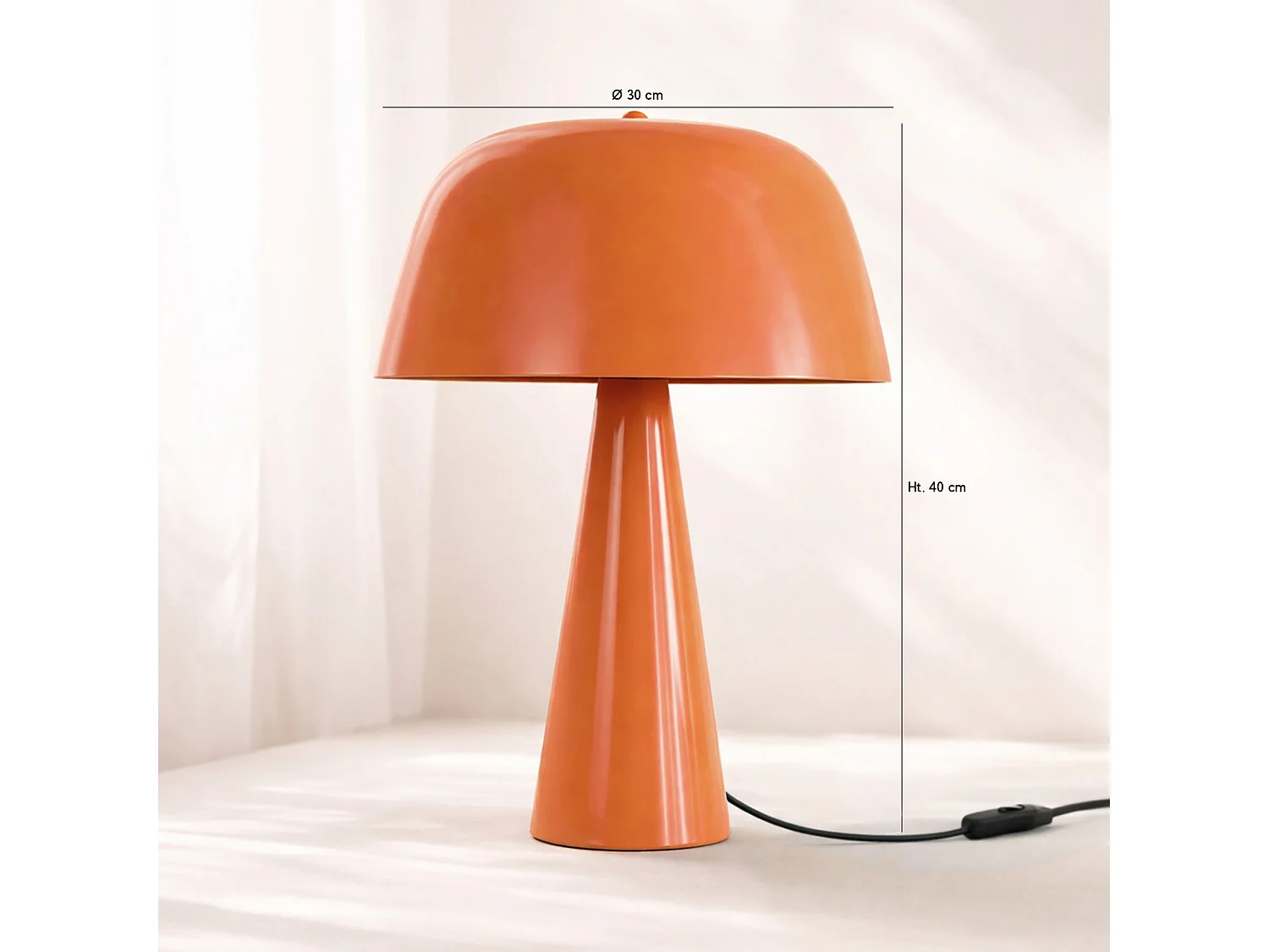 Now's Home - Lampe à Poser En Métal Terracotta  Mat 30x30x40cm Kalysta