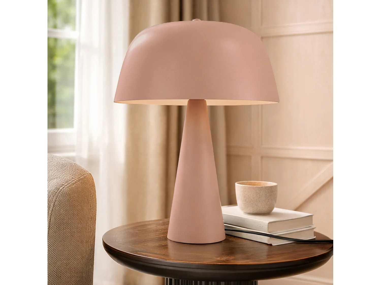 Now's Home - Lampe à Poser En Métal Nude Mat 30x30x40cm Kalysta