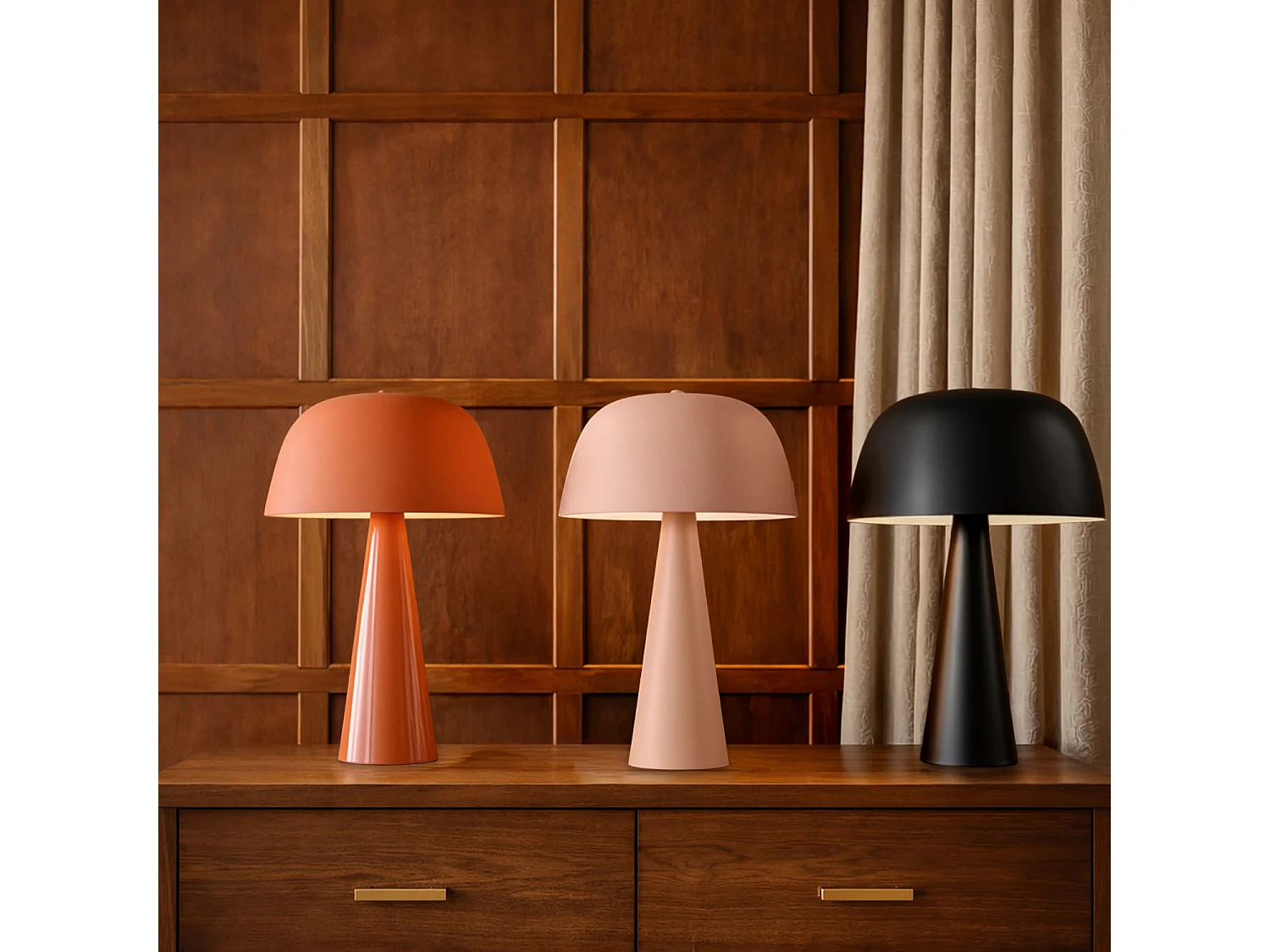 Now's Home - Lampe à Poser En Métal Nude Mat 30x30x40cm Kalysta