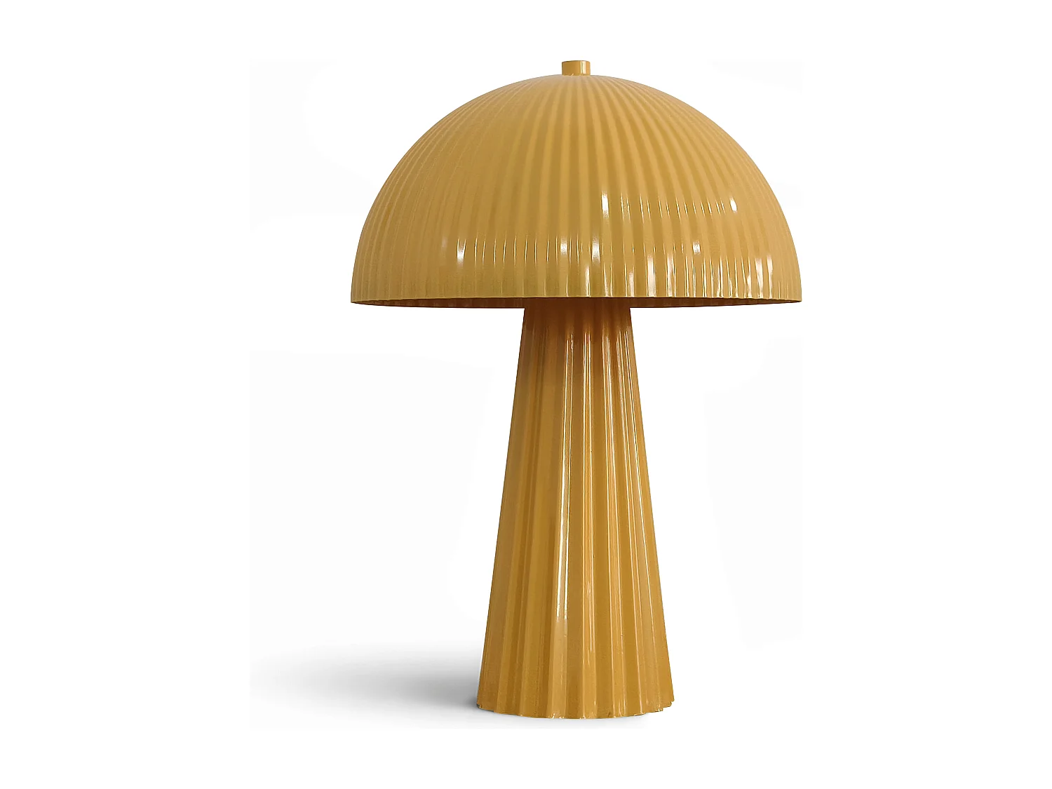 Now's Home - Lampe à Poser En Métal Strie Safran Brilant 25x25x36cm Thalia