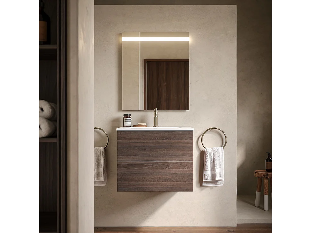 Spiegel Met Geïntegreerde Led-Lamp, Aluminium Frame