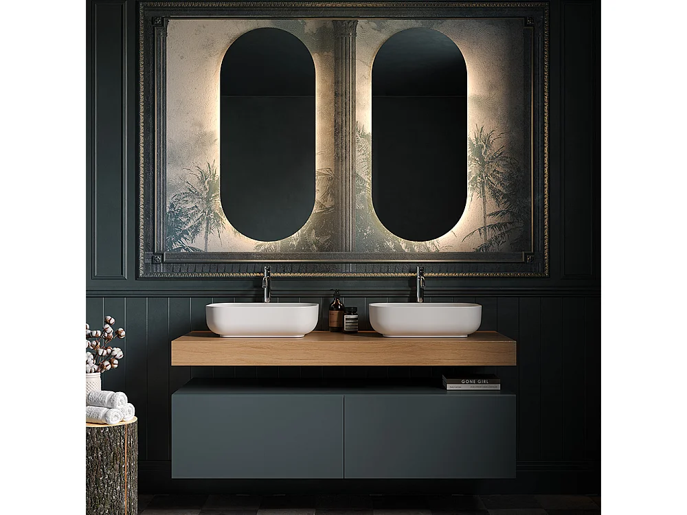 Miroir Avec Bordure Polie Ovale Rétroéclairée