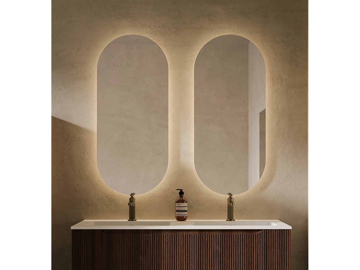 Miroir Avec Bordure Polie Ovale Rétroéclairée