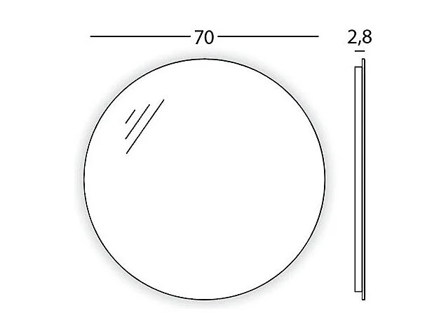 Fil Poli Miroir Rond Lumières Led Rétroéclairées