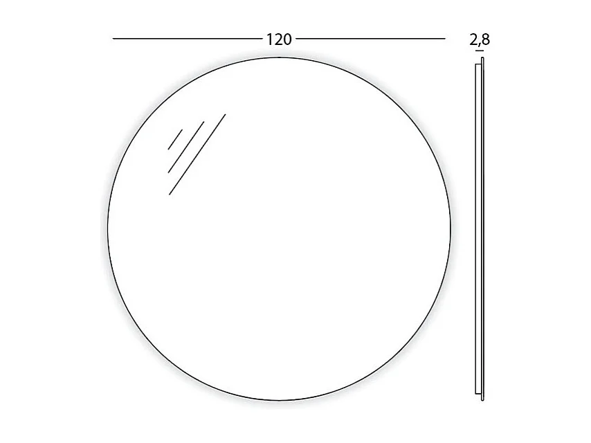 Fil Poli Miroir Rond Lumières Led Rétroéclairées