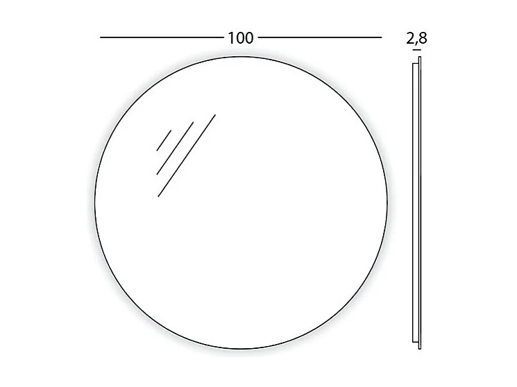 Fil Poli Miroir Rond Lumières Led Rétroéclairées