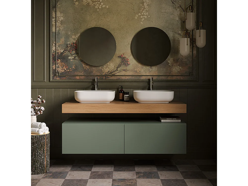 Celyn Badkamermeubel - 1 Lichtgrijze Ladekast - Keramische Centrale Wastafel - 32X120