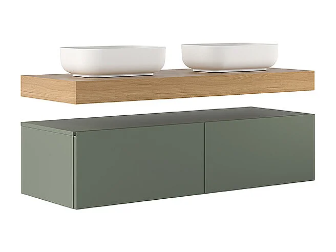 Celyn Badkamermeubel - 1 Lichtgrijze Ladekast - Keramische Centrale Wastafel - 32X120