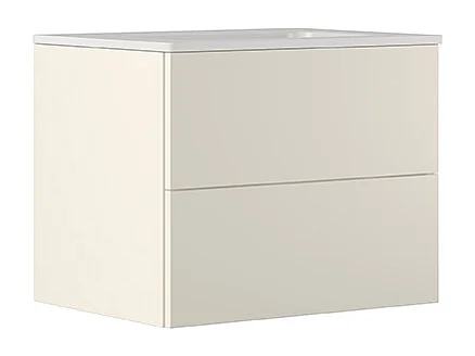 Etherische Badkamerkast, Witte Afwerking, 2 Lades En Centrale Wastafel