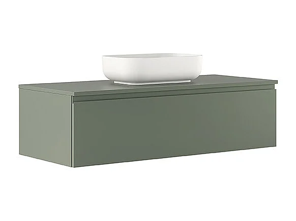 Celyn Badkamerkast - 1 Saliegroene Ladekast - Keramische Centrale Waskom - 32X120