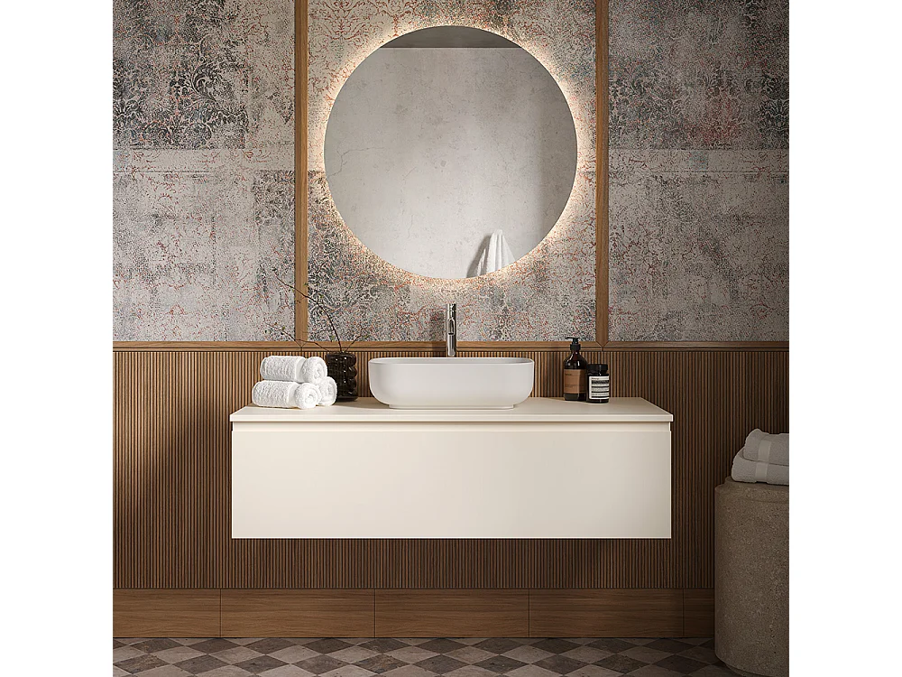 Lumis Badkamerkast - 2 Witte Lades - Plank Van Natuurlijk Eikenhout - 2 Keramische Wastafels - 32X120