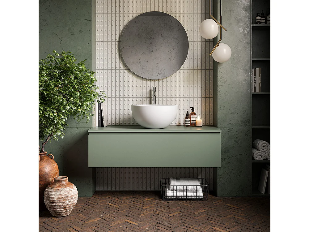 Celyn Badkamerwastafelmeubel - 1 Witte Ladekast - Keramische Centrale Wastafel - 32X120